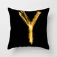 Pillow Cover Home Decor Black Golden Letter Printed Cushion