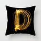 Pillow Cover Home Decor Black Golden Letter Printed Cushion