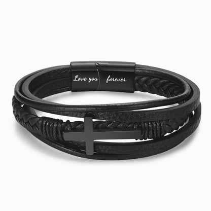 Mens Stainless Steel Cross Fashion Bracelet