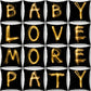 Pillow Cover Home Decor Black Golden Letter Printed Cushion