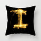 Pillow Cover Home Decor Black Golden Letter Printed Cushion