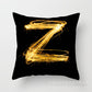 Pillow Cover Home Decor Black Golden Letter Printed Cushion
