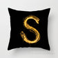 Pillow Cover Home Decor Black Golden Letter Printed Cushion