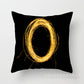 Pillow Cover Home Decor Black Golden Letter Printed Cushion