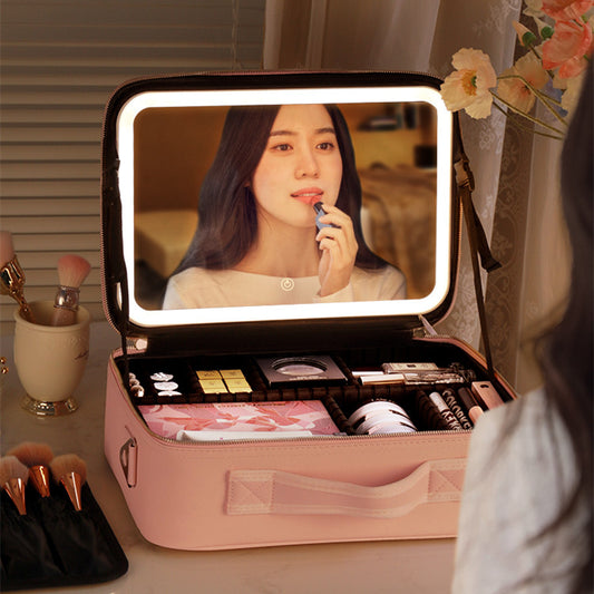 Luxury Cosmetic Case With Smart LED Mirror