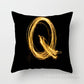 Pillow Cover Home Decor Black Golden Letter Printed Cushion