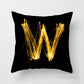 Pillow Cover Home Decor Black Golden Letter Printed Cushion
