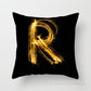 Pillow Cover Home Decor Black Golden Letter Printed Cushion