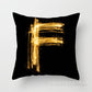 Pillow Cover Home Decor Black Golden Letter Printed Cushion