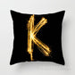 Pillow Cover Home Decor Black Golden Letter Printed Cushion