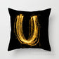 Pillow Cover Home Decor Black Golden Letter Printed Cushion