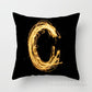 Pillow Cover Home Decor Black Golden Letter Printed Cushion