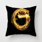Pillow Cover Home Decor Black Golden Letter Printed Cushion
