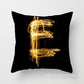 Pillow Cover Home Decor Black Golden Letter Printed Cushion