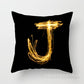 Pillow Cover Home Decor Black Golden Letter Printed Cushion